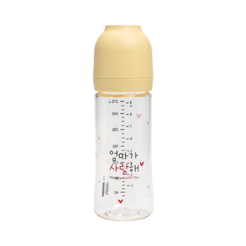 ขวดนม PA - HAENIM รุ่น NOTHING™ ขนาด 9 ออนซ์ ลาย MOM สีเหลือง (ไม่รวมจุกนม)_0